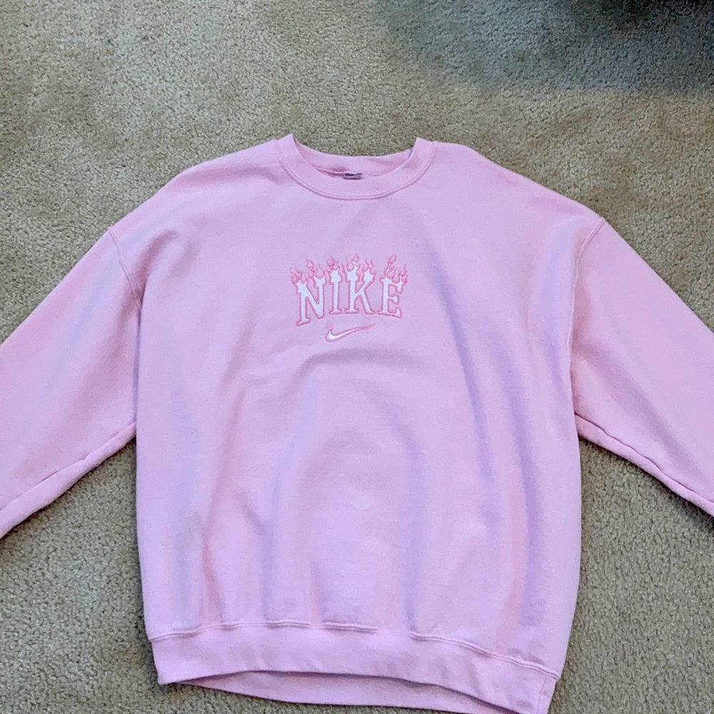 Pink Nike embroidered sweater